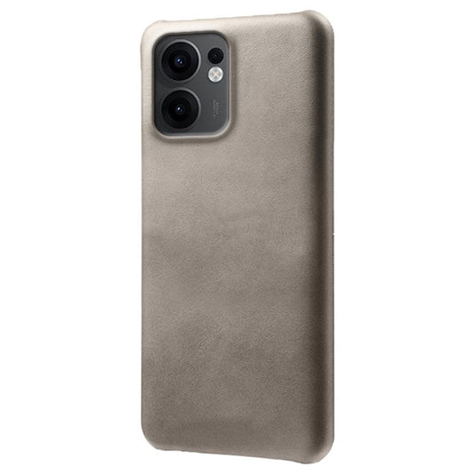 For Oppo Reno13 F 5G Case Calf Texture PU Leather Hard PC Protective Phone Cover - Grey