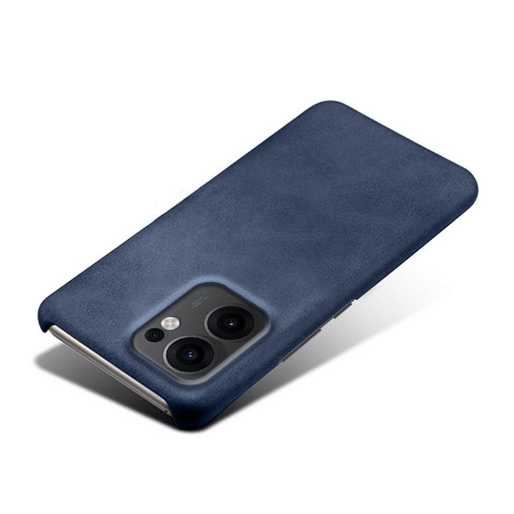 For Oppo Reno13 F 5G Case Calf Texture PU Leather Hard PC Protective Phone Cover - Blue