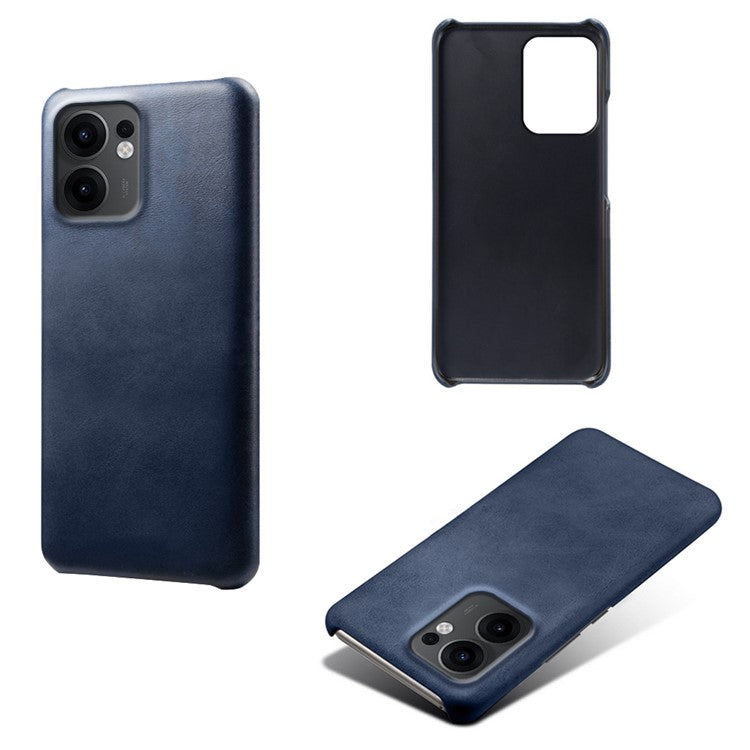 For Oppo Reno13 F 5G Case Calf Texture PU Leather Hard PC Protective Phone Cover - Blue