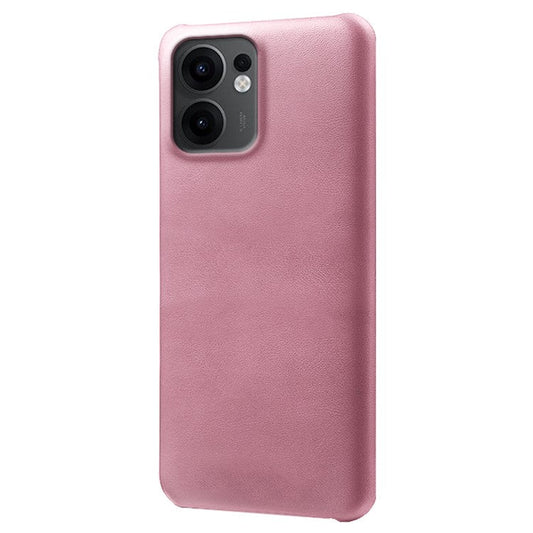 For Oppo Reno13 F 5G Case Calf Texture PU Leather Hard PC Protective Phone Cover - Rose Gold