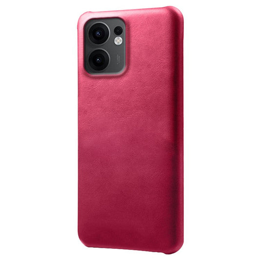 For Oppo Reno13 F 5G Case Calf Texture PU Leather Hard PC Protective Phone Cover - Rose