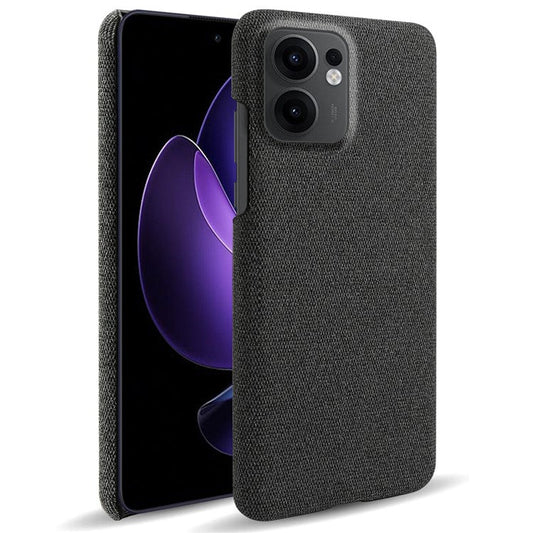 For Oppo Reno13 F 5G Phone Case Cloth Texture Anti-Scratch Protective PC Back Cover - Black