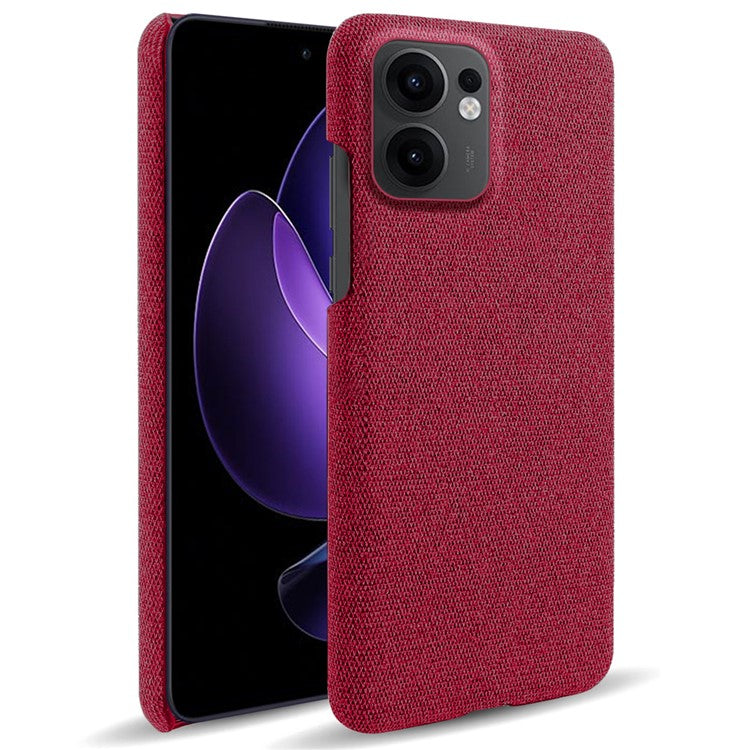 For Oppo Reno13 F 5G Phone Case Cloth Texture Anti-Scratch Protective PC Back Cover - Red