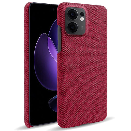 For Oppo Reno13 F 5G Phone Case Cloth Texture Anti-Scratch Protective PC Back Cover - Red