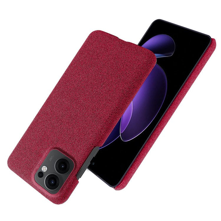For Oppo Reno13 F 5G Phone Case Cloth Texture Anti-Scratch Protective PC Back Cover - Red