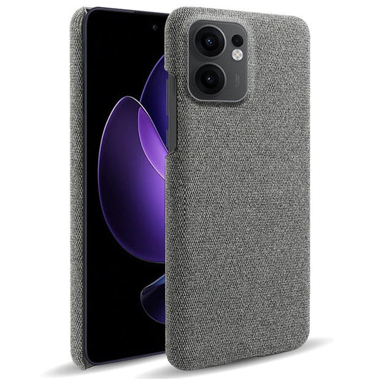 For Oppo Reno13 F 5G Phone Case Cloth Texture Anti-Scratch Protective PC Back Cover - Grey