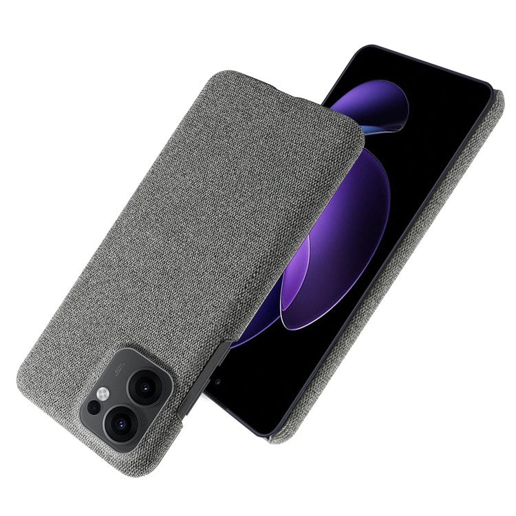 For Oppo Reno13 F 5G Phone Case Cloth Texture Anti-Scratch Protective PC Back Cover - Grey