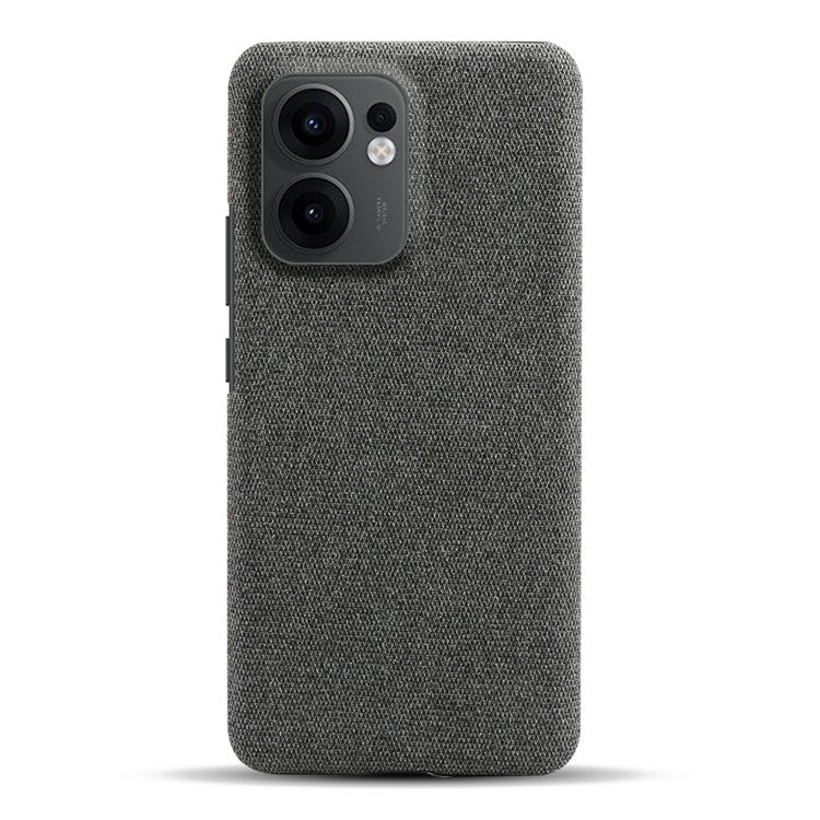 For Oppo Reno13 F 5G Phone Case Cloth Texture Anti-Scratch Protective PC Back Cover - Grey