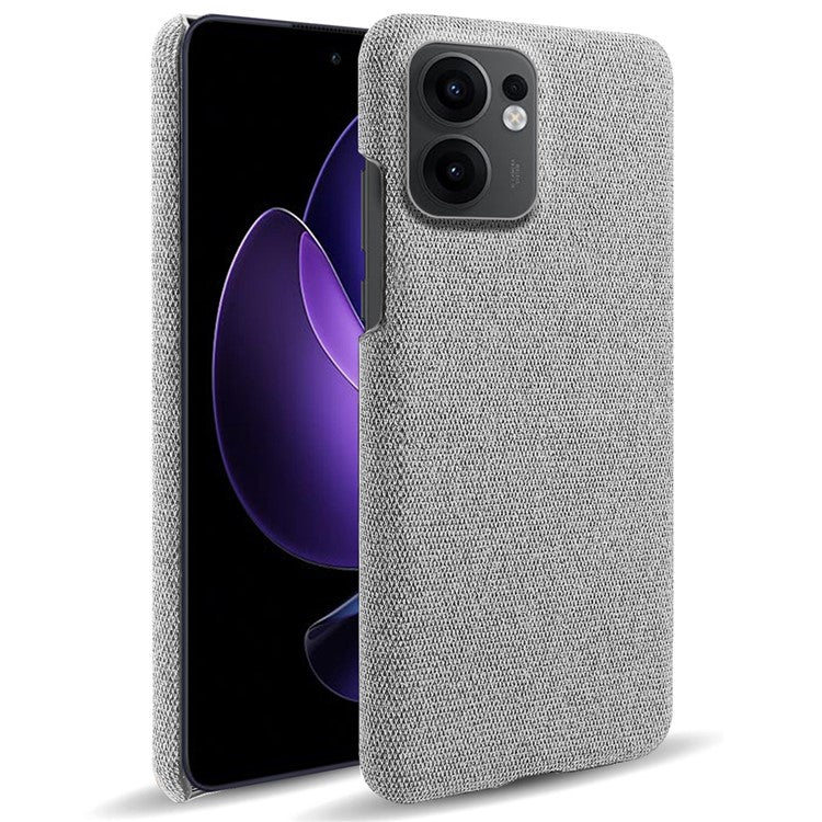 For Oppo Reno13 F 5G Phone Case Cloth Texture Anti-Scratch Protective PC Back Cover - Light Grey