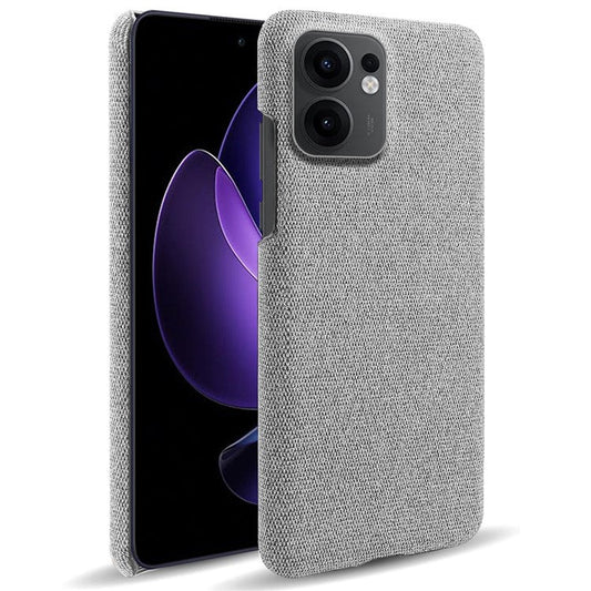 For Oppo Reno13 F 5G Phone Case Cloth Texture Anti-Scratch Protective PC Back Cover - Light Grey