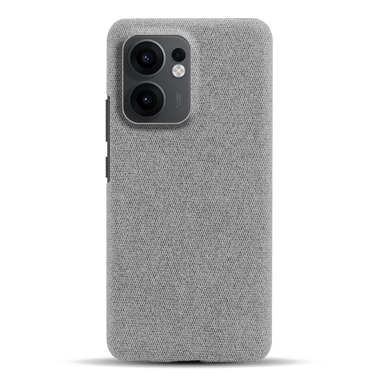 For Oppo Reno13 F 5G Phone Case Cloth Texture Anti-Scratch Protective PC Back Cover - Light Grey