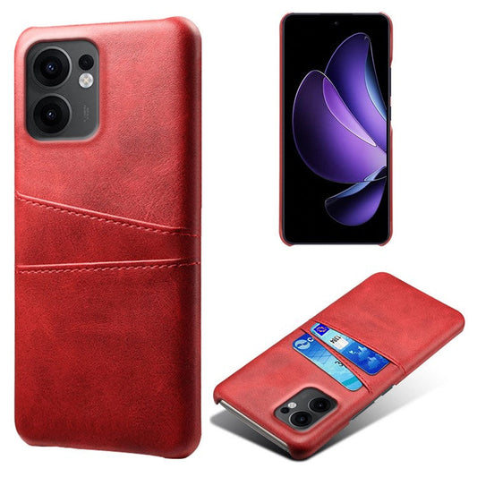 For Oppo Reno13 F 5G Case Dual Card Slots PU Leather + Hard PC Phone Cover - Red