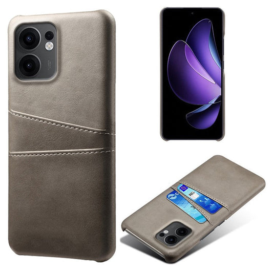 For Oppo Reno13 F 5G Case Dual Card Slots PU Leather + Hard PC Phone Cover - Grey