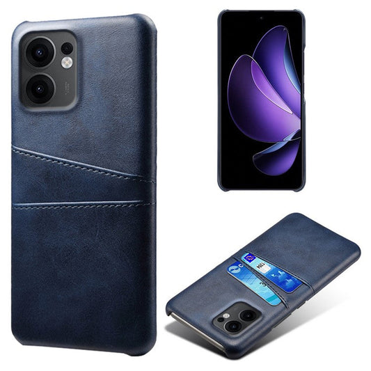 For Oppo Reno13 F 5G Case Dual Card Slots PU Leather + Hard PC Phone Cover - Blue