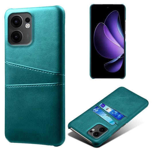 For Oppo Reno13 F 5G Case Dual Card Slots PU Leather + Hard PC Phone Cover - Green