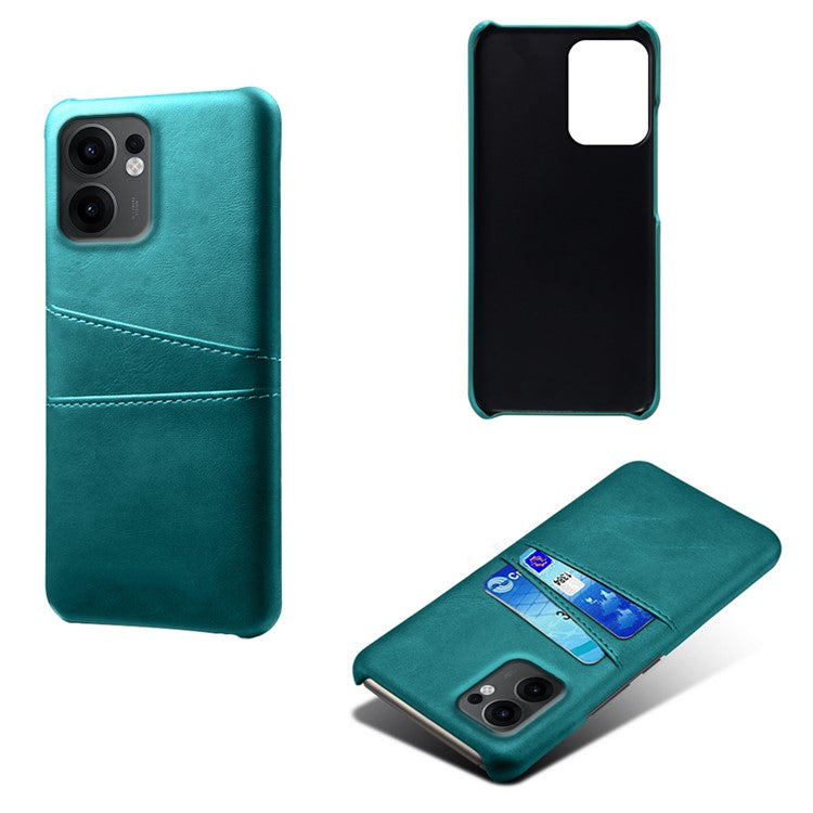 For Oppo Reno13 F 5G Case Dual Card Slots PU Leather + Hard PC Phone Cover - Green