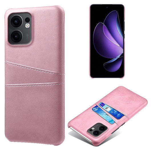 For Oppo Reno13 F 5G Case Dual Card Slots PU Leather + Hard PC Phone Cover - Rose Gold