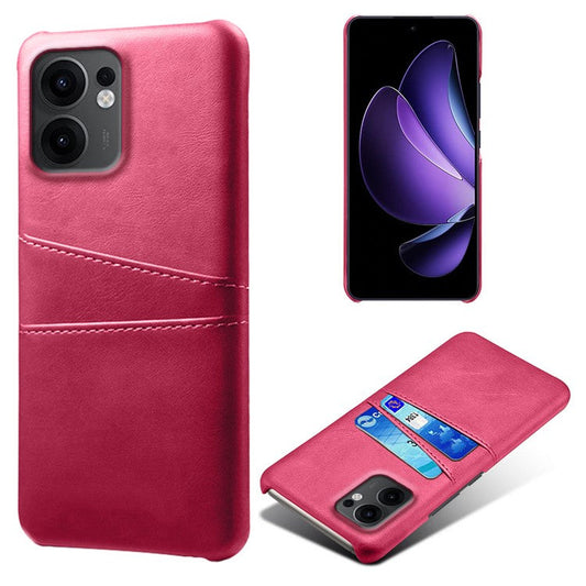 For Oppo Reno13 F 5G Case Dual Card Slots PU Leather + Hard PC Phone Cover - Rose