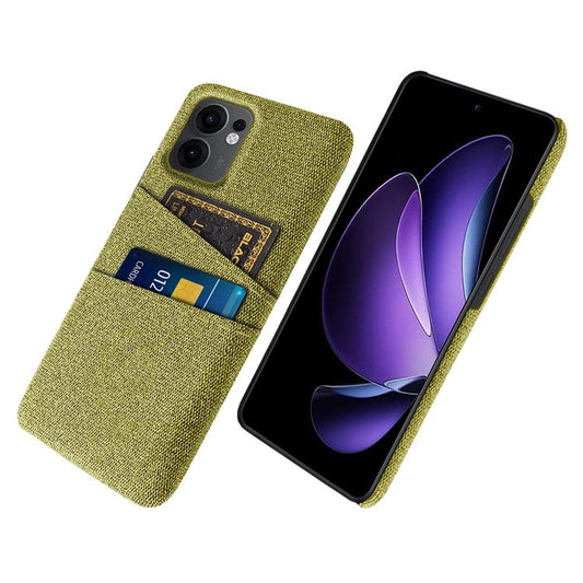 For Oppo Reno13 F 5G Case Cloth + Hard PC Phone Cover with Dual Card Slots - Yellow