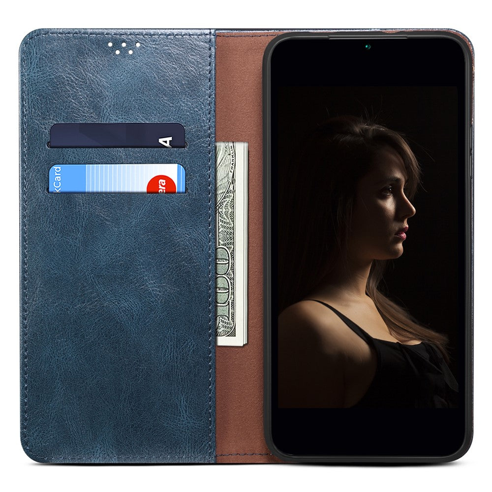 For Oppo K13 5G / K12s Case Crazy Horse Texture Waxy Leather Wallet Stand Phone Cover - Blue