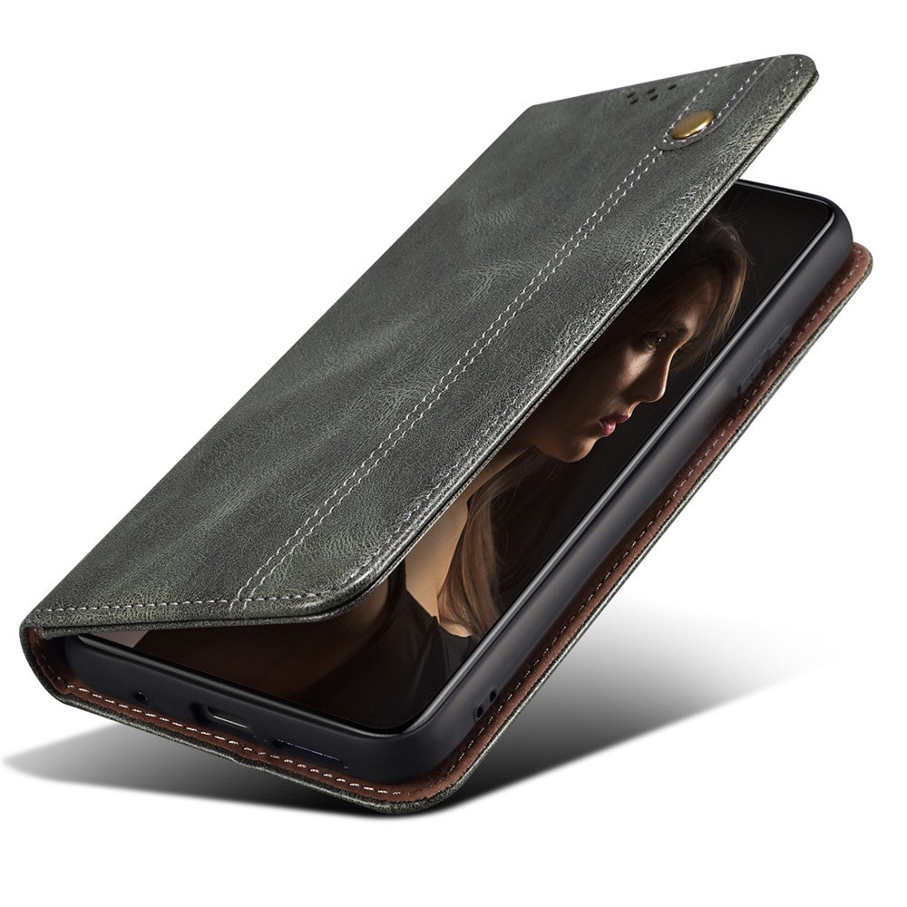 For Oppo K13 5G / K12s Case Crazy Horse Texture Waxy Leather Wallet Stand Phone Cover - Green