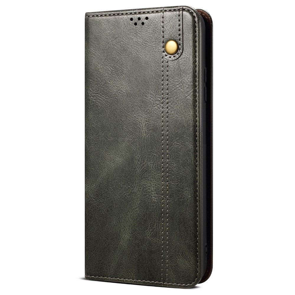 For Oppo K13 5G / K12s Case Crazy Horse Texture Waxy Leather Wallet Stand Phone Cover - Green