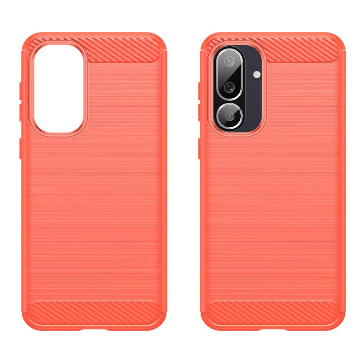For Samsung Galaxy M56 5G / F56 5G Case Protective Phone Cover Carbon Fiber Texture Brushed - Red