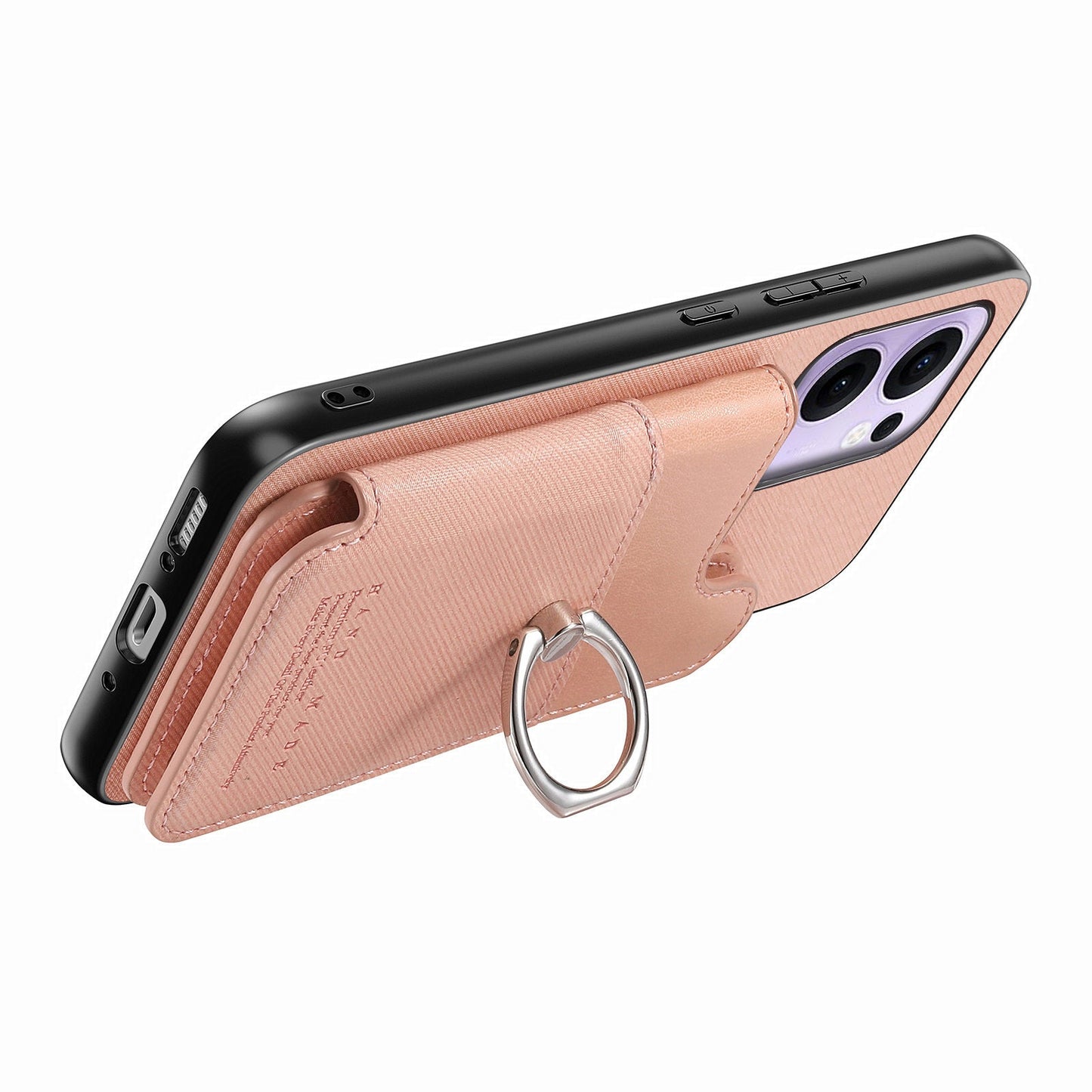 For Oppo Reno13 F 4G / Oppo Reno13 F 5G Case with Card Holder Kickstand Leather + TPU + PC Phone Cover - Pink