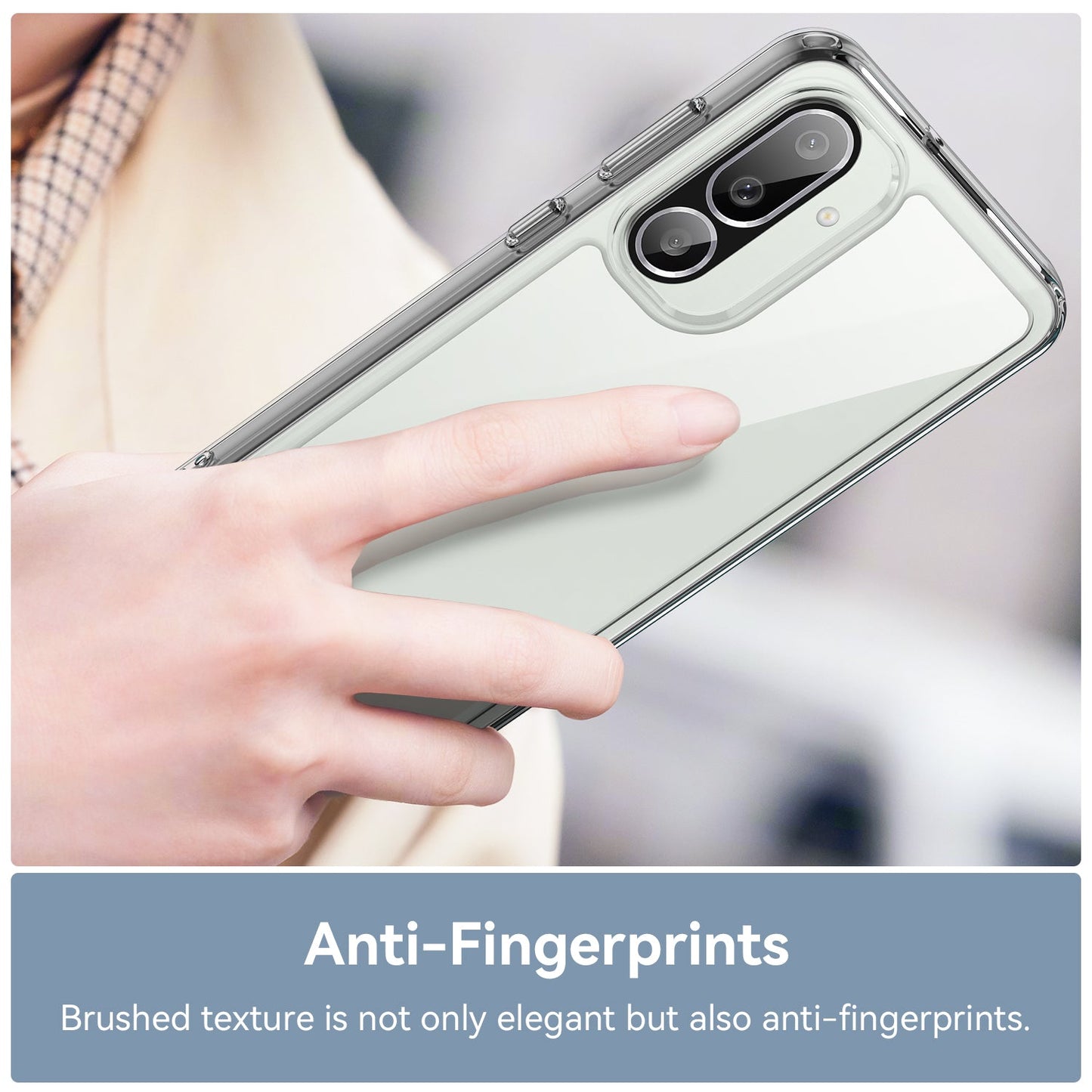 For Samsung Galaxy M56 5G Clear Phone Case WANLONFENG MF2 Series TPU Acrylic Cover with 2Pcs Tempered Glass - Transparent