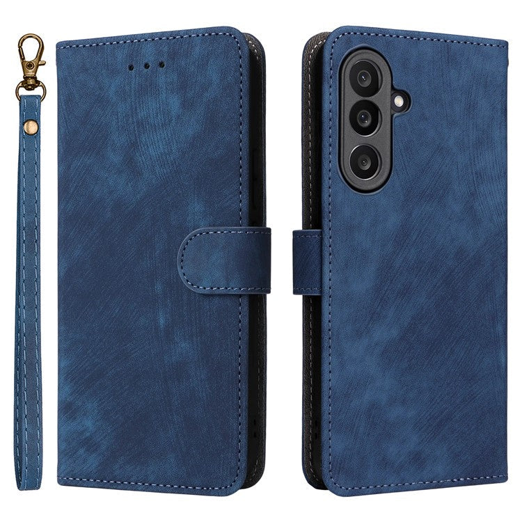 For Samsung Galaxy M56 5G Case Wallet RFID Blocking PU Leather Phone Cover Stand with Strap - Blue