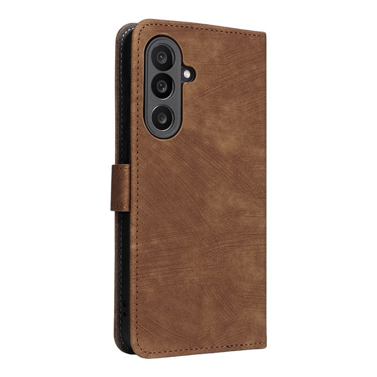For Samsung Galaxy M56 5G Case Wallet RFID Blocking PU Leather Phone Cover Stand with Strap - Brown