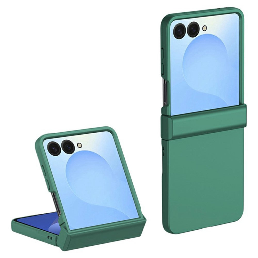 For Samsung Galaxy Z Flip7 5G Case Hinge Protection Skin-Touch PC Phone Cover - Green
