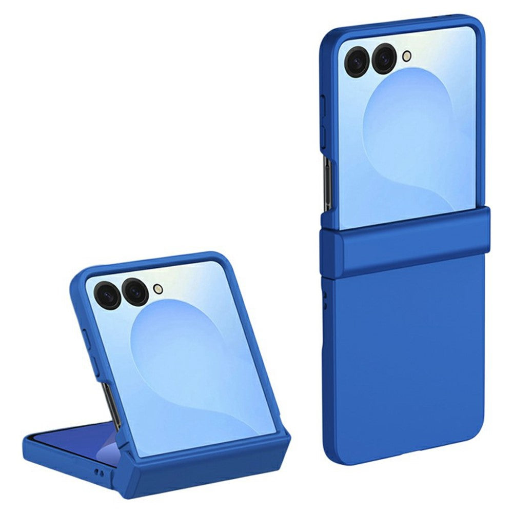 For Samsung Galaxy Z Flip7 5G Case Hinge Protection Skin-Touch PC Phone Cover - Blue