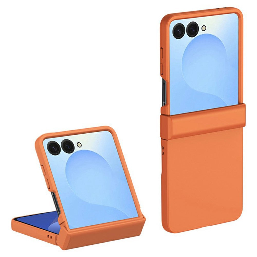 For Samsung Galaxy Z Flip7 5G Case Hinge Protection Skin-Touch PC Phone Cover - Orange