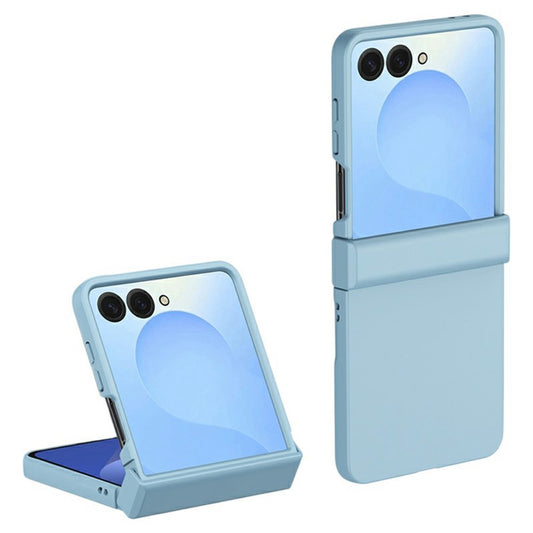 For Samsung Galaxy Z Flip7 5G Case Hinge Protection Skin-Touch PC Phone Cover - Sky Blue