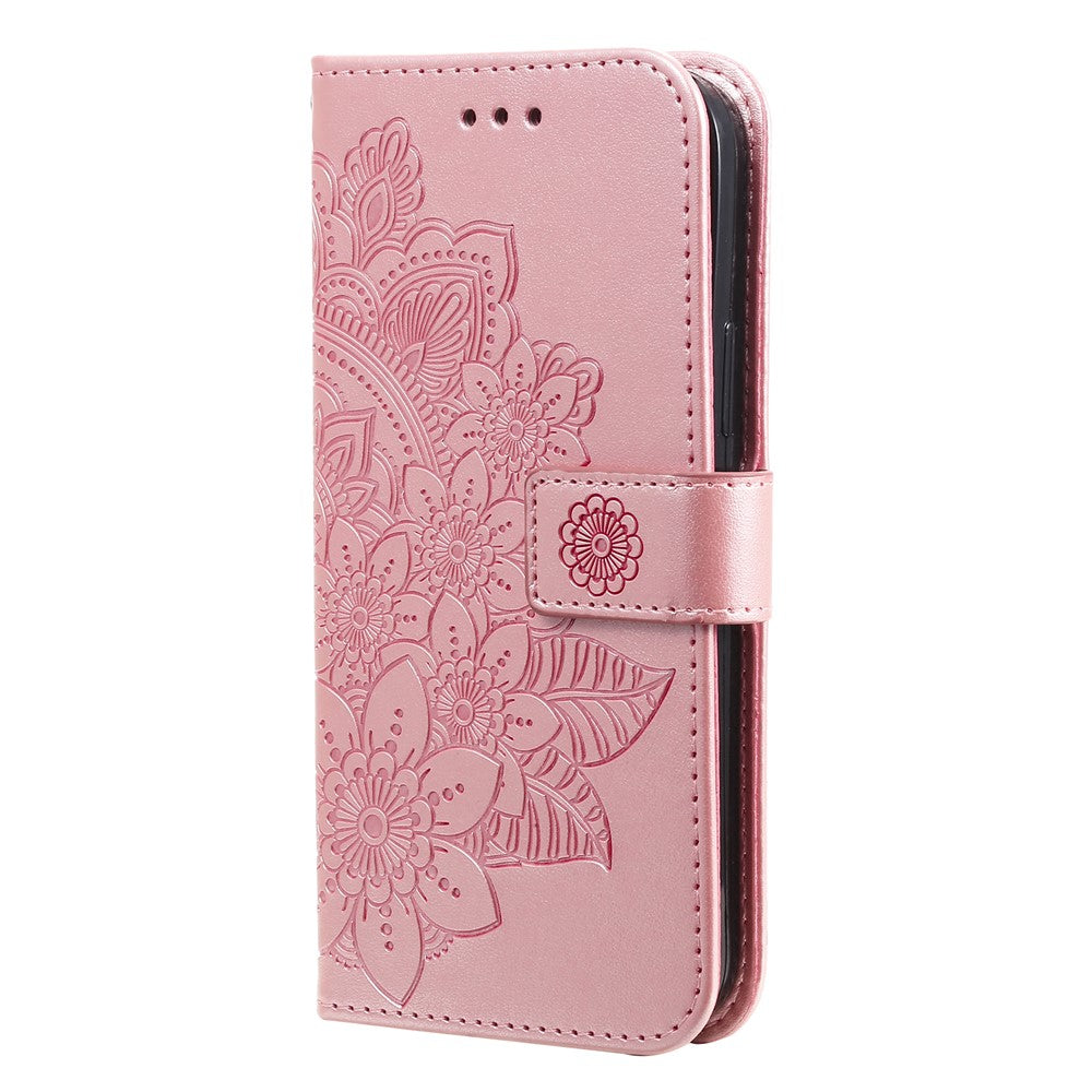 For iPhone 17 Pro Max Case Floral Pattern PU Leather Wallet Stand Phone Cover - Pink