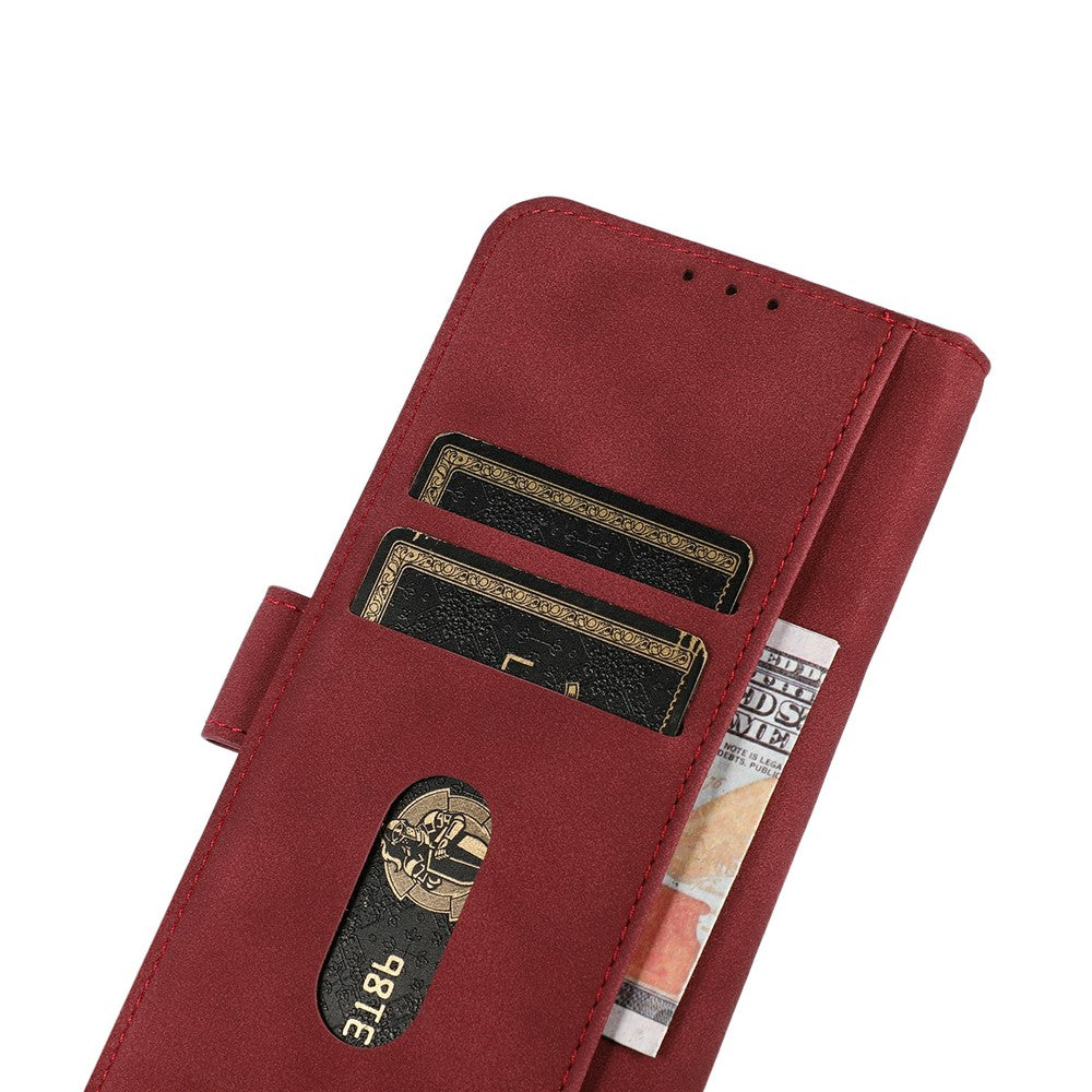 KHAZNEH For iPhone 17 Pro Max Case PU Leather Wallet Stand Phone Cover - Red