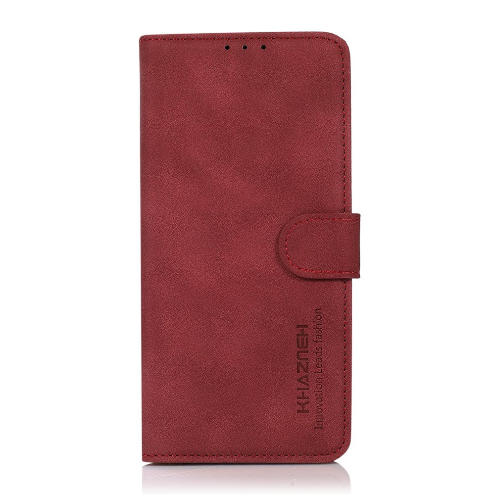 KHAZNEH For iPhone 17 Pro Max Case PU Leather Wallet Stand Phone Cover - Red