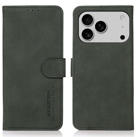 KHAZNEH For iPhone 17 Pro Max Case PU Leather Wallet Stand Phone Cover - Green