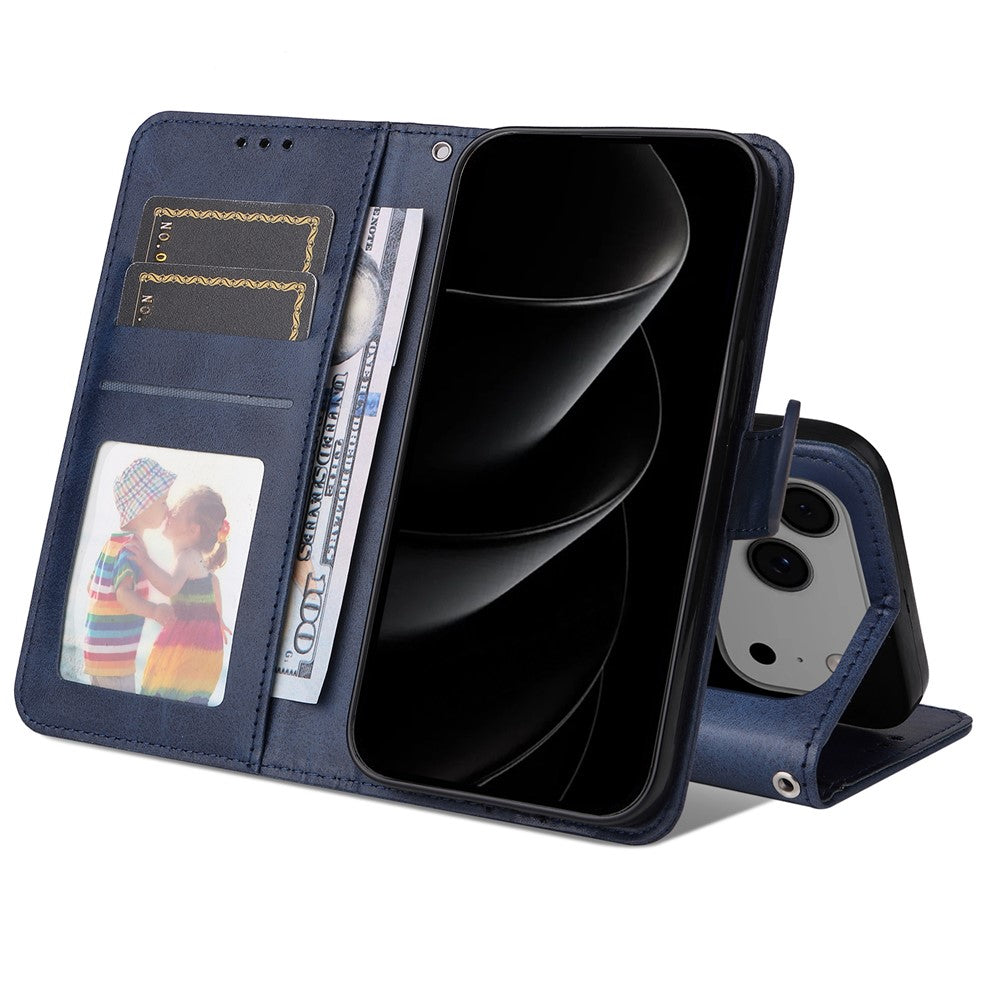 For iPhone 17 Pro Max Case Wallet PU Leather Folio Flip Phone Cover - Blue