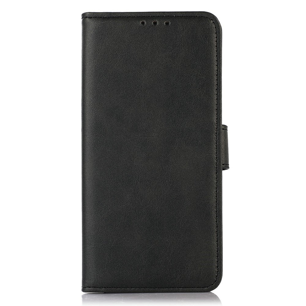 For iPhone 17 Pro Max Case Cowhide Texture Leather Wallet Phone Cover with Stand - Black