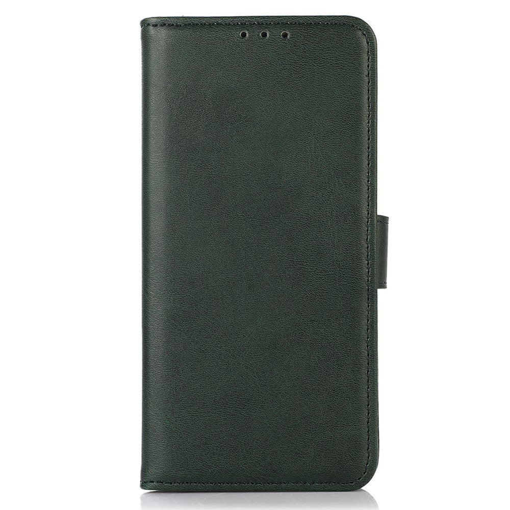 For iPhone 17 Pro Max Case Cowhide Texture Leather Wallet Phone Cover with Stand - Green