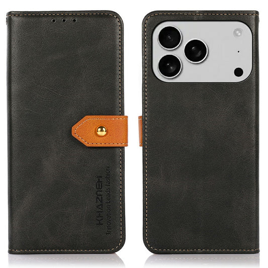 KHAZNEH For iPhone 17 Pro Max Wallet Phone Case Stand Leather Flip Cover - Black