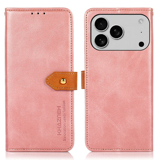 KHAZNEH For iPhone 17 Pro Max Wallet Phone Case Stand Leather Flip Cover - Rose Gold