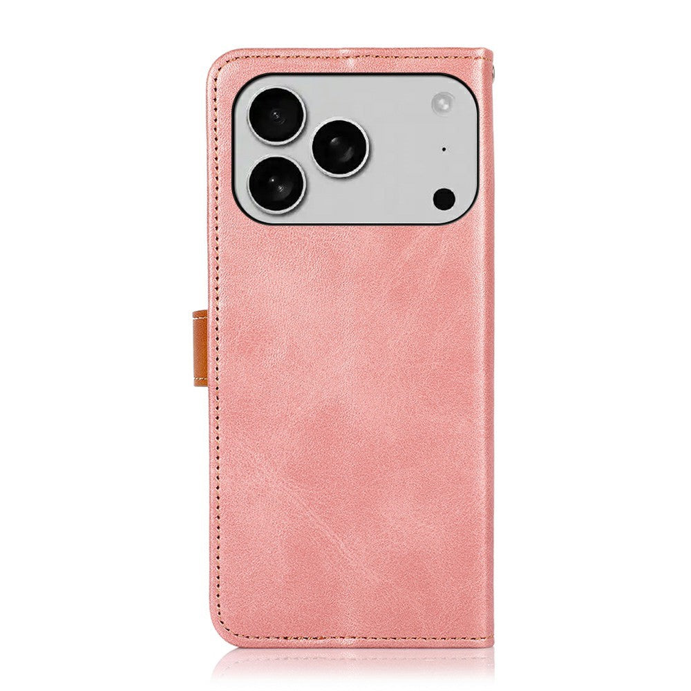 KHAZNEH For iPhone 17 Pro Max Wallet Phone Case Stand Leather Flip Cover - Rose Gold