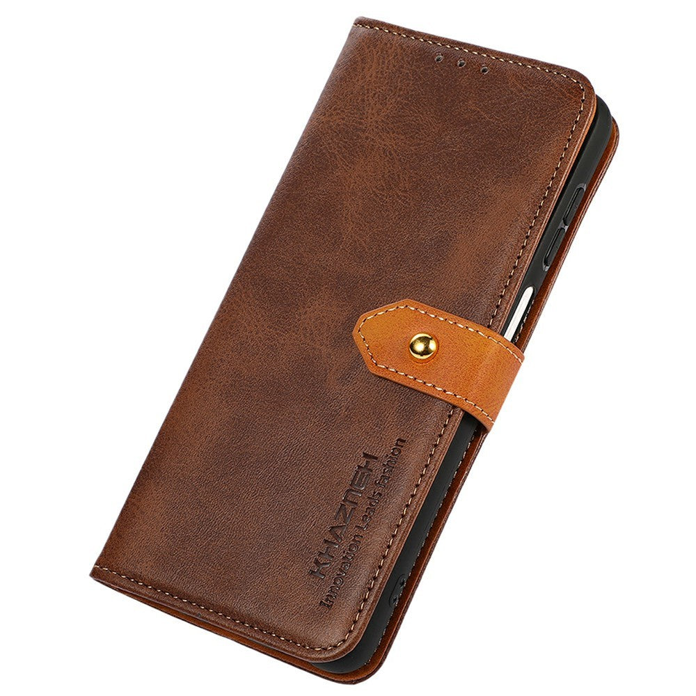 KHAZNEH For iPhone 17 Pro Max Wallet Phone Case Stand Leather Flip Cover - Brown