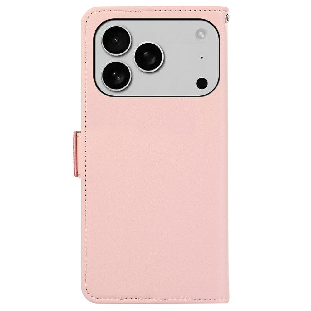 ABEEL For iPhone 17 Pro Max Case Leather Phone Cover with RFID Blocking Wallet - Pink
