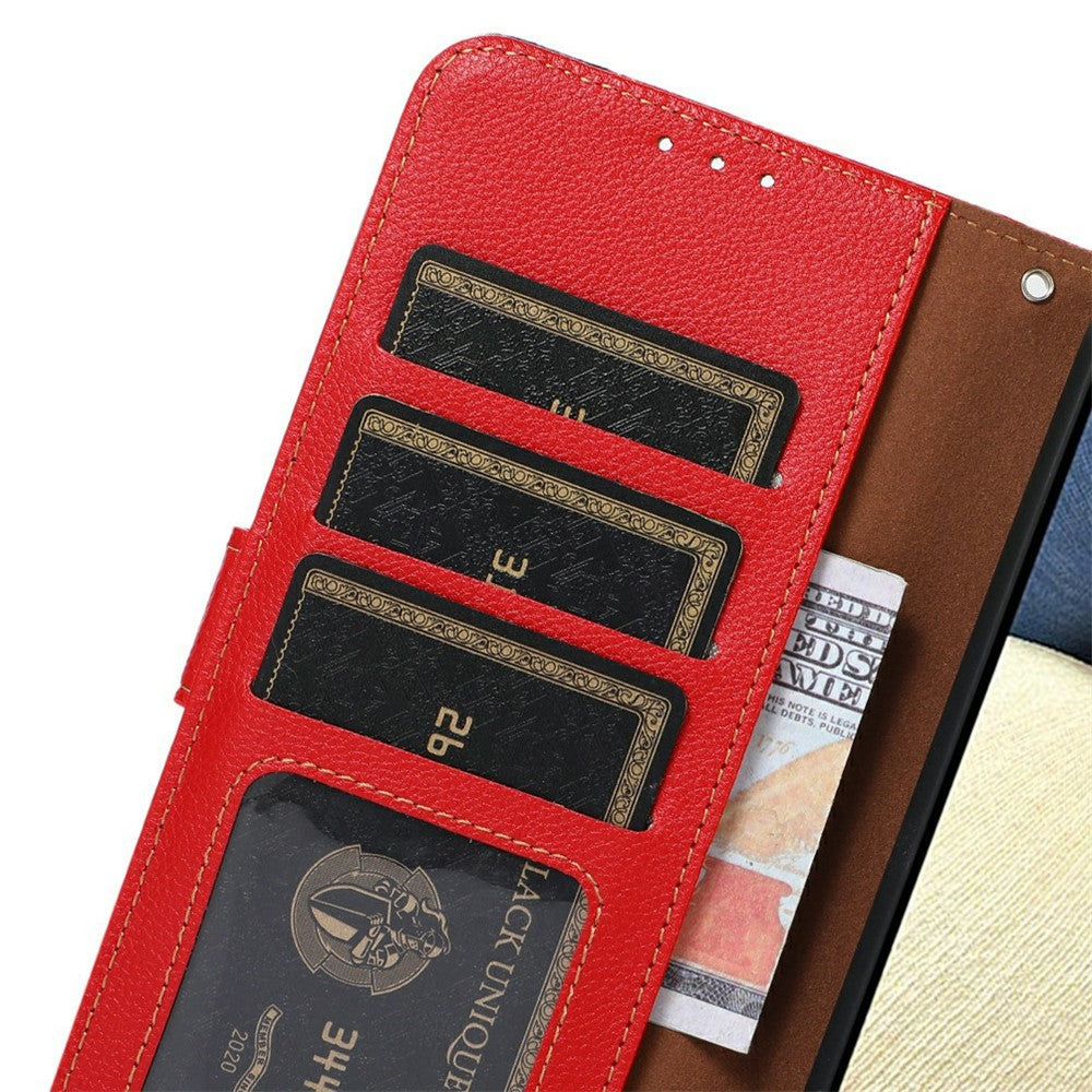 KHAZNEH For iPhone 17 Pro Max Case RFID Blocking Wallet PU Leather Phone Cover - Red
