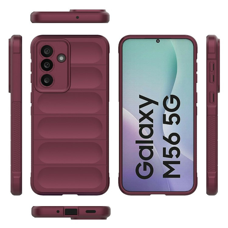For Samsung Galaxy M56 5G Case Anti-Drop Soft TPU Rugged Phone Back Cover - Wine Red