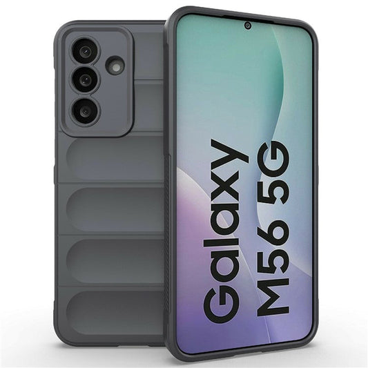 For Samsung Galaxy M56 5G Case Anti-Drop Soft TPU Rugged Phone Back Cover - Dark Grey